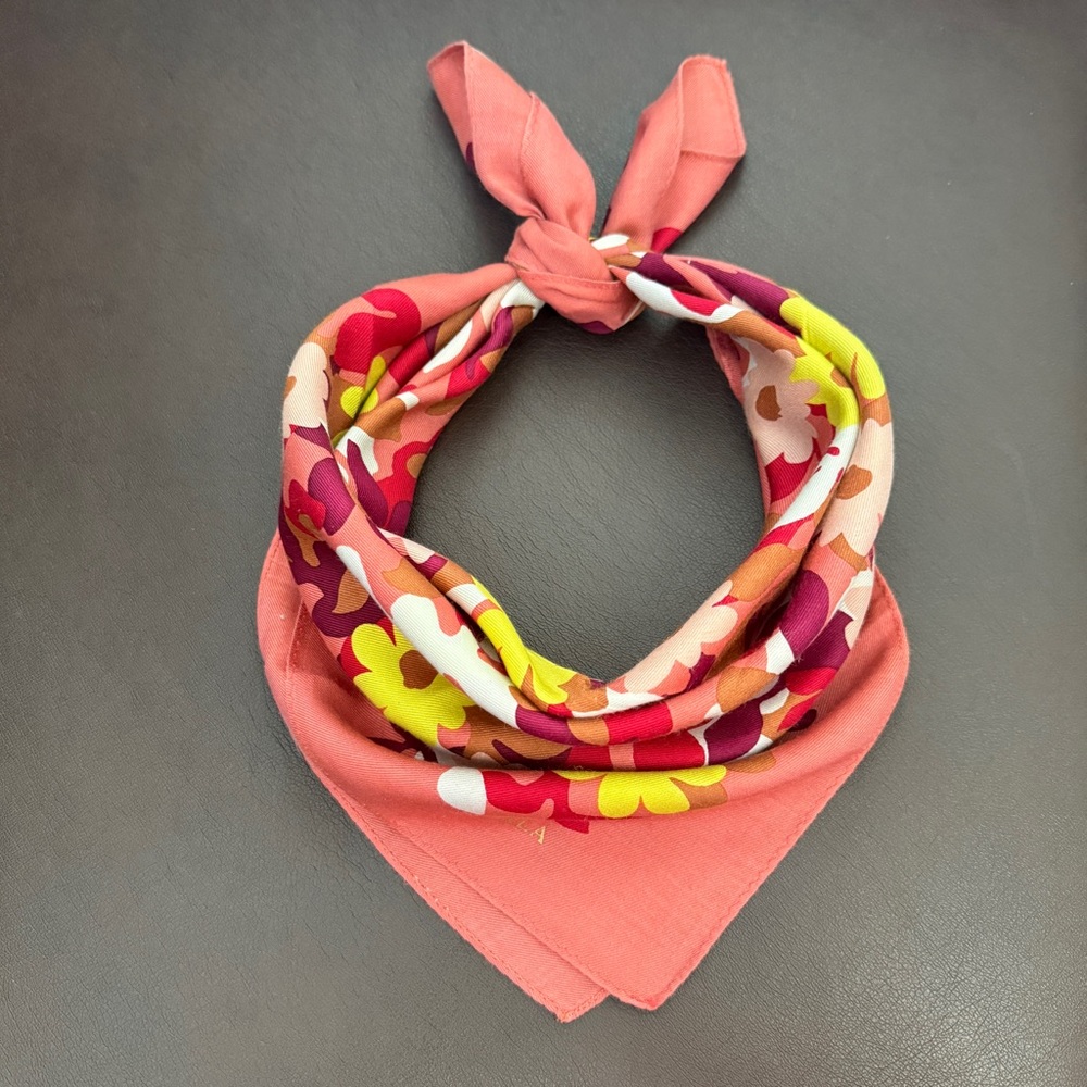 Furla Floral Pink and Yellow Scarf